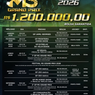 CALENDÁRIO TEMPORADA 2026 -  3º EDIÇÃO MS GRAND PRIX 